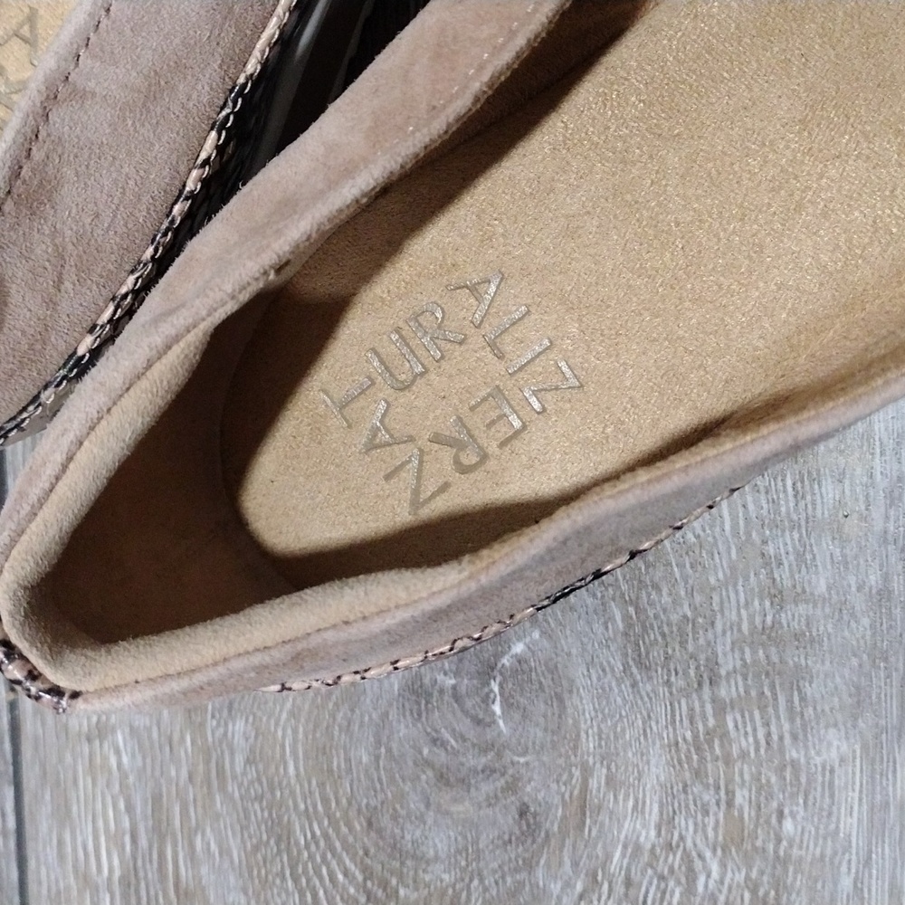 Naturalizer Tan Suede Loafers With Python Print L… - image 3
